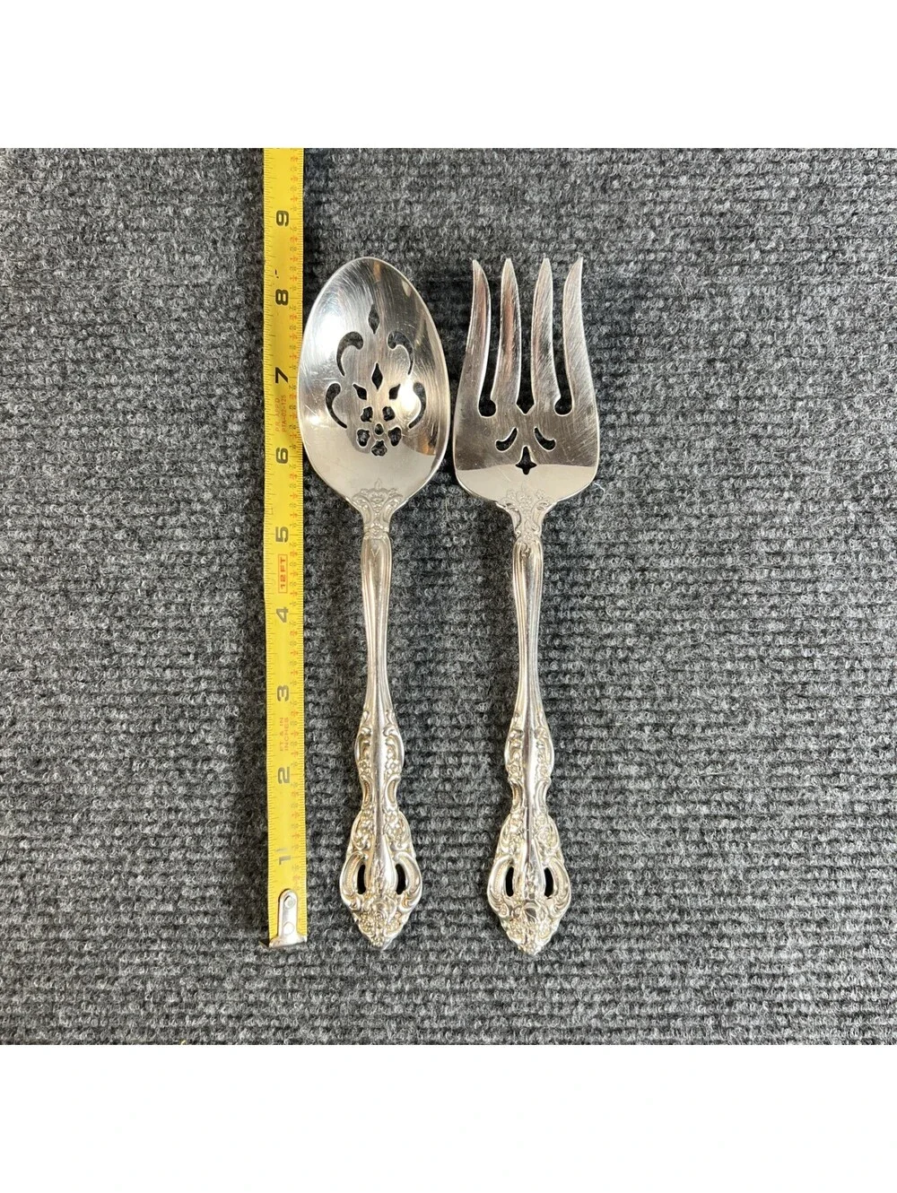 Oneida Cube Mark Michelangelo Stainless Serving Spoon & Fork  Set